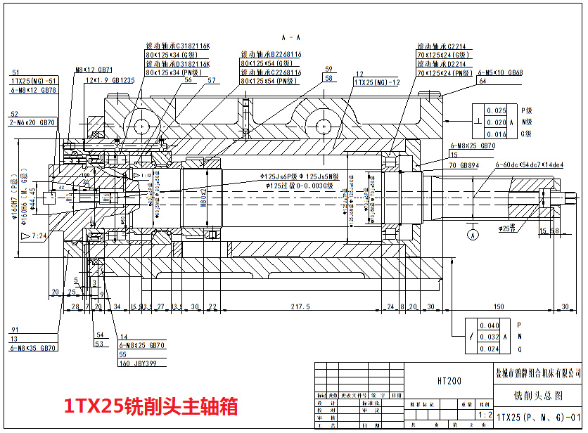 1TX25茄子视频更懂你主軸箱圖紙